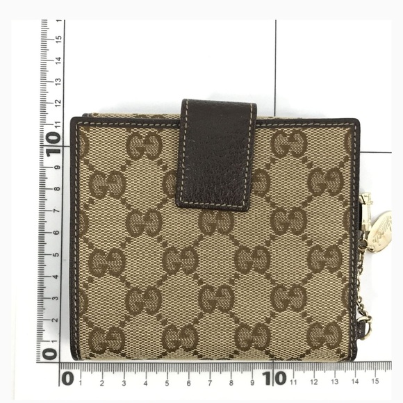 Authentic Gucci GG Beige Brown Canvas Leather Wallet - Picture 2 of 10